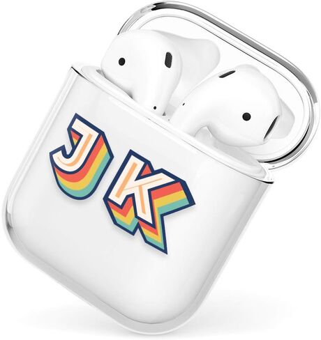 أحرف ثلاثية الأبعاد Case for AirPods 2 Pro مع سلسلة مفاتيح Clear Clear Detective Monogron Monogron for Pods 1 2 3 AP58 in Kuwait