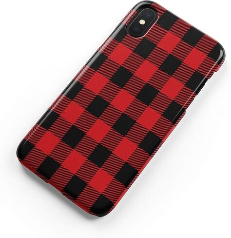 Plaid Case For iPhone 12 Pro Max 11 iPhone XS XR 78 Plus Case Red Buffalo Christmas Protective Phone Cover A3 in Saudi Arabia