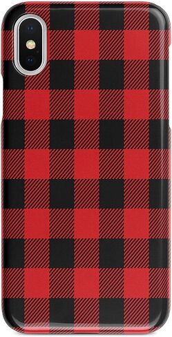 Plaid Case For iPhone 12 Pro Max 11 iPhone XS XR 78 Plus Case Red Buffalo Christmas Protective Phone Cover A3 in Saudi Arabia
