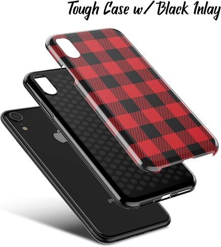 Plaid Case For iPhone 12 Pro Max 11 iPhone XS XR 78 Plus Case Red Buffalo Christmas Protective Phone Cover A3 in Saudi Arabia