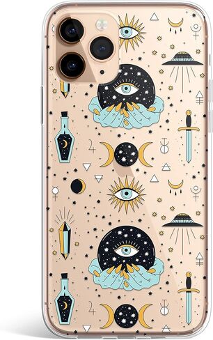 Aesthetic Mystic Case for iPhone XR Xs Max 7 8 Plus SE iPhone 13 Pro Case Magic Crystal Eye Shockproof Protective Esoteric Phone Cover Gift U182 in Saudi Arabia