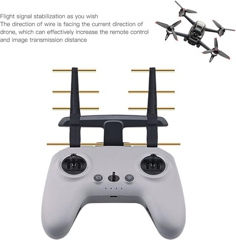 2.4 جيجا هرتز معزز إشارة هوائي للطائرات بدون طيار FPV ، موسع النحاس النحاسي المزدوج مع طلاء السيليكون المحسّن عن بعد مسافة مستقرة الرحلة (أسود) in Kuwait
