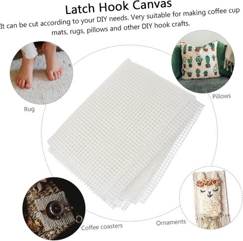 Artibetter Rug Making Tapestry Mesh for DIY Projects Durable Hooking Mesh White Canvas for Carpet Embroidery for Patterns and Crafts in Saudi Arabia