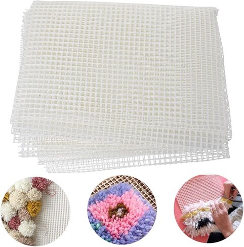 Artibetter Rug Making Tapestry Mesh for DIY Projects Durable Hooking Mesh White Canvas for Carpet Embroidery for Patterns and Crafts in Saudi Arabia