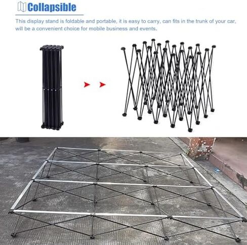 Backdrop Backdrop Backdrop Backdrop Backdrop في الهواء الطلق - موقف عرض لافتة القماش القابل للطي مع إطار حديدي للإعلان ، والأحداث ، وعروض الأعمال ، 2.3x3.8m (7.5 × 12.5 قدمًا) - إعداد محمول وسهل in Kuwait