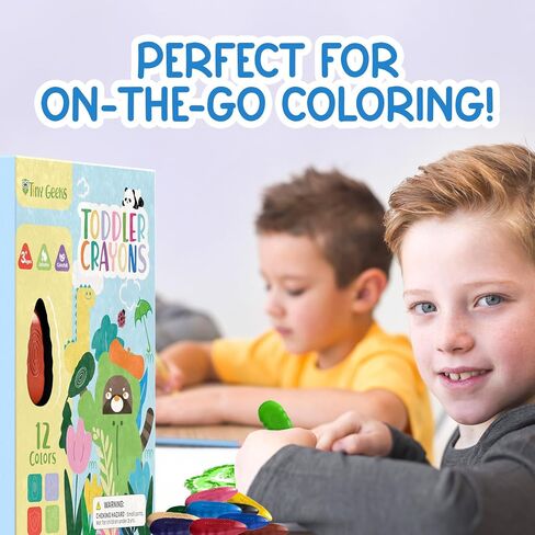 Water Drop Crayons for Toddlers, Non Toxic Washable, Ergonomic, 12 Pack in Kuwait