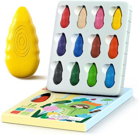 Water Drop Crayons for Toddlers, Non Toxic Washable, Ergonomic, 12 Pack in Kuwait