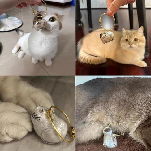 6Pcs Fur-Ever Loved Cat Hair Memorial Pendant, Cat Fur Keepsake Capsule Pendant, Cat Fur Keepsake Keychain, Pet Hair Storage Bottle, Cat Lover Collecting Gift in Saudi Arabia