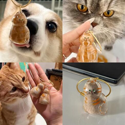 6Pcs Fur-Ever Loved Cat Hair Memorial Pendant, Cat Fur Keepsake Capsule Pendant, Cat Fur Keepsake Keychain, Pet Hair Storage Bottle, Cat Lover Collecting Gift in Saudi Arabia