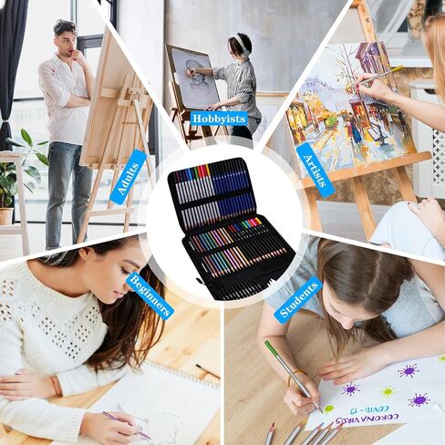 71Pack Drawing Supplies Sketching Kit,Art Supplies for Adults Artists Beginners,Drawing Kit Sketching Pencils with Sketchbook, Colored Watercolor Metallic Graphite Charcoal Pencils in Saudi Arabia