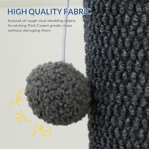 Cat Craft Cat Scratching Post Barge Reticulate Carpet Scroper Post post للقطط الداخلية ، POST TALL CAT SCRATCH ، خدش قطة السجاد مع ألعاب قابلة للاستبدال ، قاعدة قوية ، كبيرة ، رمادية in Kuwait