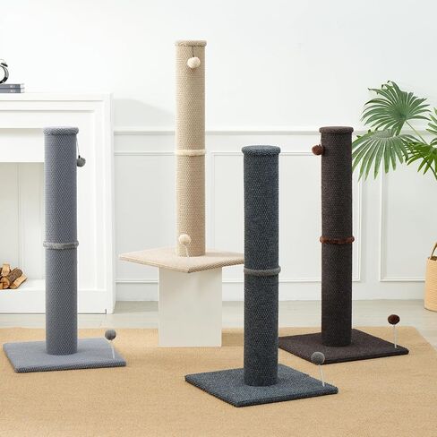 Cat Craft Cat Scratching Post Barge Reticulate Carpet Scroper Post post للقطط الداخلية ، POST TALL CAT SCRATCH ، خدش قطة السجاد مع ألعاب قابلة للاستبدال ، قاعدة قوية ، كبيرة ، رمادية in Kuwait