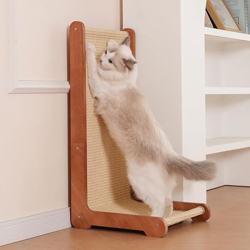 منشور خدش قطة كبيرة للقطط الداخلية ، 26.8 '' الخشب الصلب الإطار الطبيعي سيسال l شكل خدش Cat ، و scratcher cat versic in Kuwait
