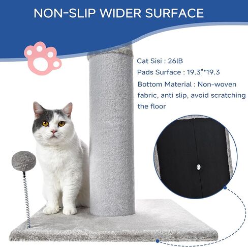 Cat Craft Cat Scratching Post Barge Reticulate Carpet Scroper Post post للقطط الداخلية ، POST TALL CAT SCRATCH ، خدش قطة السجاد مع ألعاب قابلة للاستبدال ، قاعدة قوية ، كبيرة ، رمادية in Kuwait