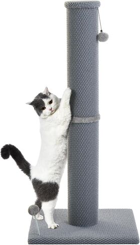 Cat Craft 41" Tall Short Plush Cat Scratching Post for Indoor Cats, Gray in Kuwait