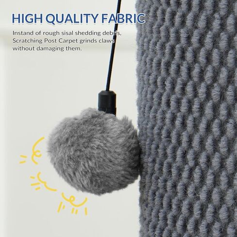 Cat Craft 41" Tall Short Plush Cat Scratching Post for Indoor Cats, Gray in Kuwait