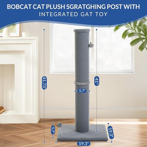 Cat Craft 41" Tall Short Plush Cat Scratching Post for Indoor Cats, Gray in Kuwait