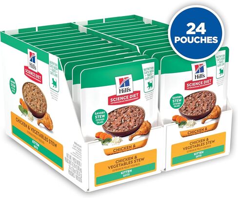 Hill's Science Diet Kitten, Kitten Premium Nutrition, Wet Cat Food, Chicken Stew, 2.8 oz Pouch, Case of 24 in Kuwait