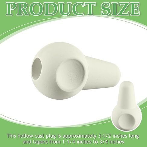 Weysat 3 Pcs Pottery Kiln Plug Peephole Plug for Kilns, 3-1/2" Long, Tapers from 1-1/4" to 3/4", Reliable Stone Pottery Tools and Accessories, Not Pure White in Saudi Arabia