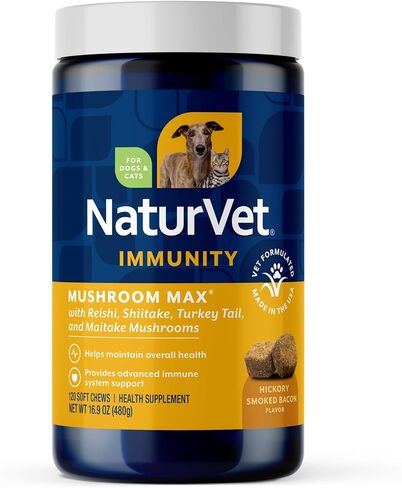 NaturVet Mushroom Max Advanced Immune Support Dog Supplement - 60 Ct in Saudi Arabia