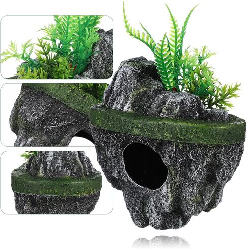 Aquarium Floating Island Decorations, 2Pcs Aquarium Flying Suspended Stone Fish Tank Floating Moss Rocks for Landscape Decor in Saudi Arabia