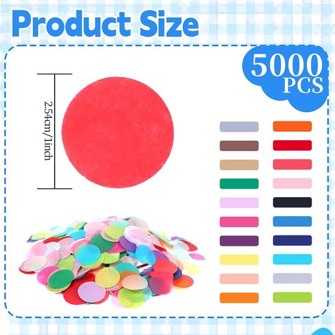 ورقة حلويات ، 5000 PCS 1 بوصة مائدة مستديرة متعددة الألوان Confetti قوس قزح الأنسجة دوائر الورق ل DIY مهرجان حفل زفاف الحرف DIY Scrapbooking زفاف الزفاف in Kuwait