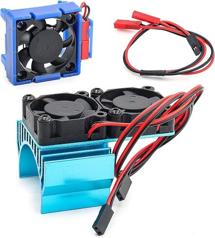 VXL-3S مروحة التبريد ESC ومحرك مروحة تبريد المحرك مروحة مزدوجة ل 1/10 SLASH 4x4 Stampede 4x4 ROSTLER 4X4 أجزاء ، استبدل 3340 Velineon VXL-3S (الأزرق) in Kuwait
