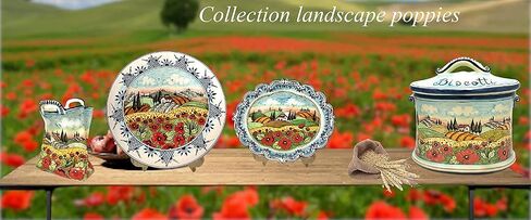 Ceramiche d'Arte Parrini - لوحة الفخار الفنية الخزفية الإيطالية تقدم صينية الخشخاش المزخرفة بمناظر طبيعية توسكان مصنوعة في إيطاليا in Kuwait