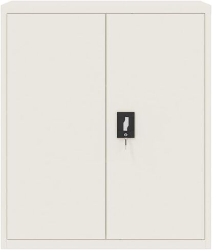 File Cabinet with 2 Lockable Doors and 2 Shelves, Metal Office Storage Filing Cabinet for Legal/Letter/A4, 15.7x35.4x41.3 in White Powder-Coated Steel in Saudi Arabia