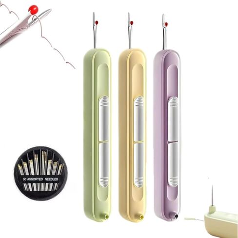 تم ترقيته الجديد 2 في 1 threader eedle threader ， eedle threadle for the thich stitch tool ، mini seamripper المحمولة ، لمستلزمات خياطة كروية كروية cross （3 pcs） in Saudi Arabia