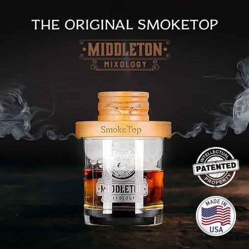 SmokeTop Cocktail Smoker Kit - Old Fashioned Chimney Drink Smoker for Cocktails, Whiskey, & Bourbon - by Middleton Mixology (Cherry) in Saudi Arabia