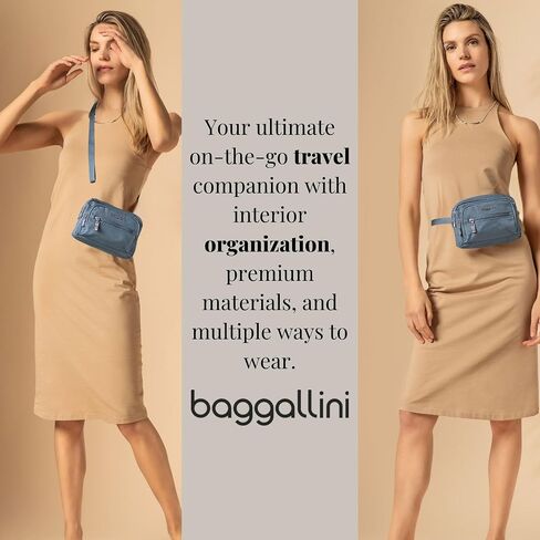 Baggallini Triple Zip Crossbody Bag for Women - Convertible Crossbody Fanny Pack Belt Bag - Lightweight Water-resistant in Saudi Arabia
