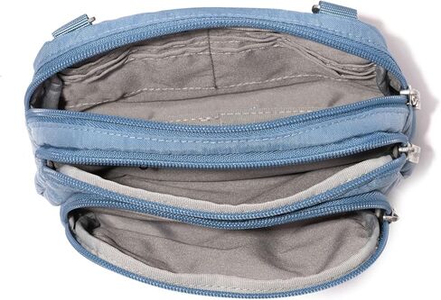 Baggallini Triple Zip Crossbody Bag for Women - Convertible Crossbody Fanny Pack Belt Bag - Lightweight Water-resistant in Saudi Arabia