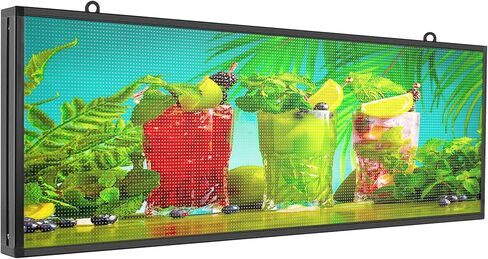 P5 علامة LED قابلة للبرمجة (39 "× 14") ، تم ترقيتها في الهواء الطلق RGB لوحة الرسائل الرقمية الكاملة ، تدعم تشغيل الفيديو والصور ، التحكم في WiFi & USB ، عرض الإعلانات LED للأعمال التجارية in Saudi Arabia