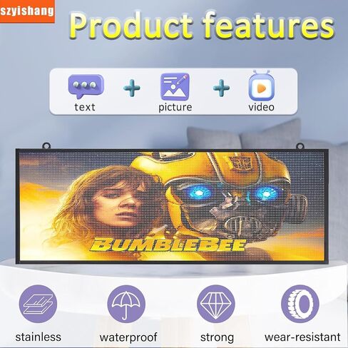 P5 علامة LED قابلة للبرمجة (39 "× 14") ، تم ترقيتها في الهواء الطلق RGB لوحة الرسائل الرقمية الكاملة ، تدعم تشغيل الفيديو والصور ، التحكم في WiFi & USB ، عرض الإعلانات LED للأعمال التجارية in Saudi Arabia