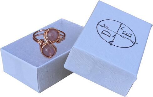 Rose Quartz Infinity Ring in Copper Wire Wrapped Crystal Jewelry Heart Chakra Promise Ring (7.5) in Saudi Arabia