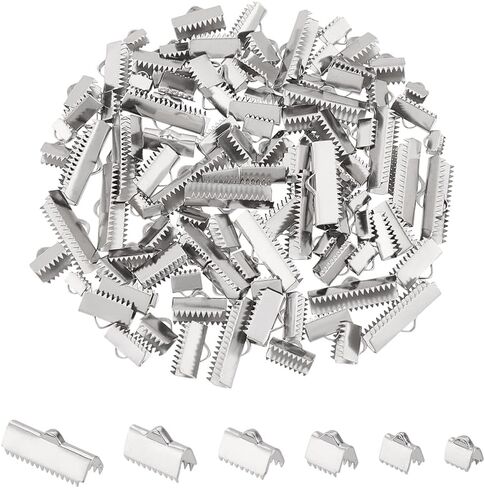 UniCraftale 60pcs 6 أحجام أطراف الشريط المستطيل مع المشابك الفولاذ المقاوم للصدأ الشريط الذهبي تنهي in Kuwait