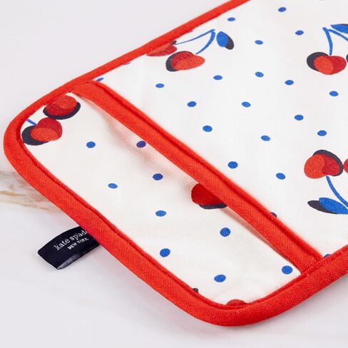 Kate Spade New York Cherry Dot Kitchen Fael ، Aven Mitt & Pot حامل 4 عبوات ، 17 "× 28" ، 7 "× 13" ، 7 "× 10" ، أبيض/أحمر/أزرق in Saudi Arabia