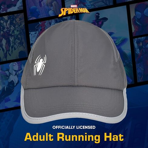 Marvel Spider-Man Running Hat, Lightweight Active Sports Baseball Cap, Men and Women's Golf, Tennis and Gym Accessories, Black, One Size in Saudi Arabia