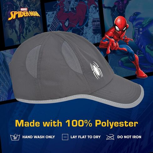 Marvel Spider-Man Running Hat, Lightweight Active Sports Baseball Cap, Men and Women's Golf, Tennis and Gym Accessories, Black, One Size in Saudi Arabia
