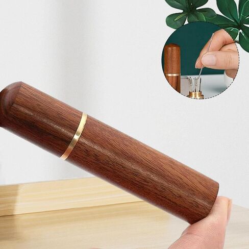 30x دبابيس خياطة كبيرة للعين مع حجة تخزين خشبية دبابيس دبابيس الفولاذ المقاوم للصدأ دبابيس حياكة تطريز يدوي in Kuwait