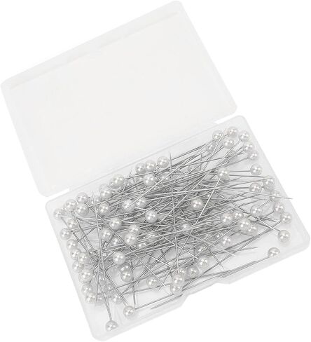 Pearlized Ball Head Pins Luxury Delicate Decorative Straight Pins for Floral Arrangements Corsage Fabric Crafts Acrylic Stainless Steel 6.5cm 100Pcs with Storage Box (Orange) in Saudi Arabia