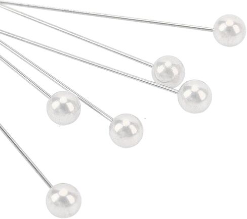 Pearlized Ball Head Pins Luxury Delicate Decorative Straight Pins for Floral Arrangements Corsage Fabric Crafts Acrylic Stainless Steel 6.5cm 100Pcs with Storage Box (Orange) in Saudi Arabia