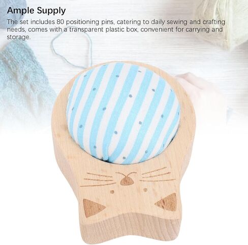 دبابيس الخياطة Yechiry ، دبابيس تحديد المواقع ، دبابيس تثبيت الخياطة 80 قطعة مع pincushion على شكل قط لطيف لخياطة مشاريع الحرف اليدوية in Kuwait