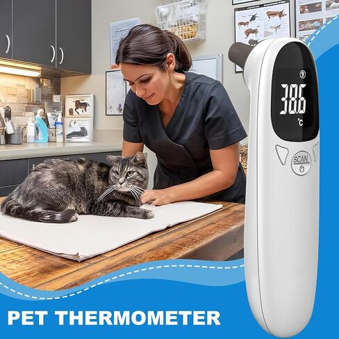 Cat Temperature Meter | Digital Pet Thermograph,Gauge Instant Portable Thermograph for Cattle Indoor Pigs Horse Cats Livestocks Health Dogs in Saudi Arabia