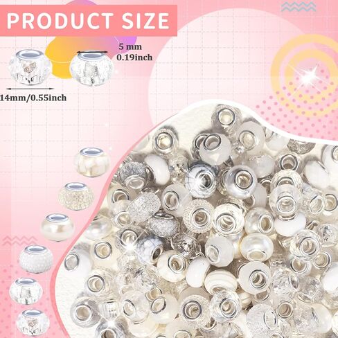 Large Hole Beads Spacer Beads Dark Blue Assorted European Craft Big Beads Large Hole Lampwork Murano Bead Fairy Wand Garden Beads for DIY Bracelet Necklace Earring Jewelry Making Decoration Supplies in Saudi Arabia