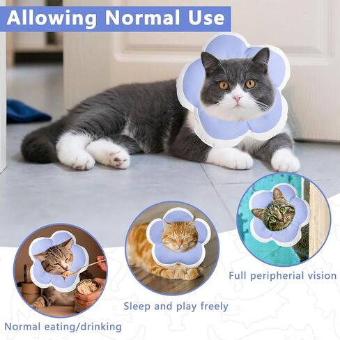 Cat Cone Collar Soft, Waterproof Cats Cones to Stop Licking After Surgery, Adjustable Soft Elizabeth Cats Collars for Wound Healing, Flower Shape Cat Recovery Collar (Pastel Orange, X-Small) in Saudi Arabia