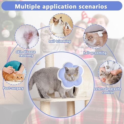 Cat Cone Collar Soft, Waterproof Cats Cones to Stop Licking After Surgery, Adjustable Soft Elizabeth Cats Collars for Wound Healing, Flower Shape Cat Recovery Collar (Pastel Orange, X-Small) in Saudi Arabia