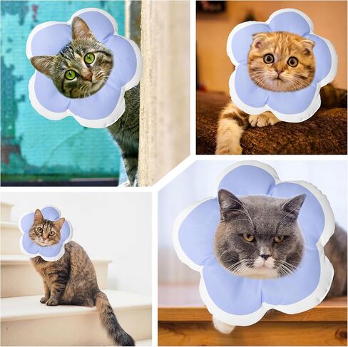 Cat Cone Collar Soft, Waterproof Cats Cones to Stop Licking After Surgery, Adjustable Soft Elizabeth Cats Collars for Wound Healing, Flower Shape Cat Recovery Collar (Pastel Orange, X-Small) in Saudi Arabia