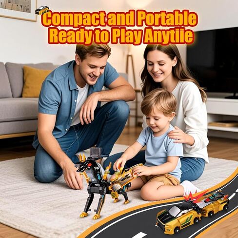 تصادم تحويل سيارة ديناصور ، سيارات مغناطيسية 2 في 1 تتحول إلى دينو ، لعبة ديناصورات روبوت للأطفال 3-5 هدية عيد ميلاد عيد الميلاد المثالية للبنين (الذهب اللامع) in Kuwait